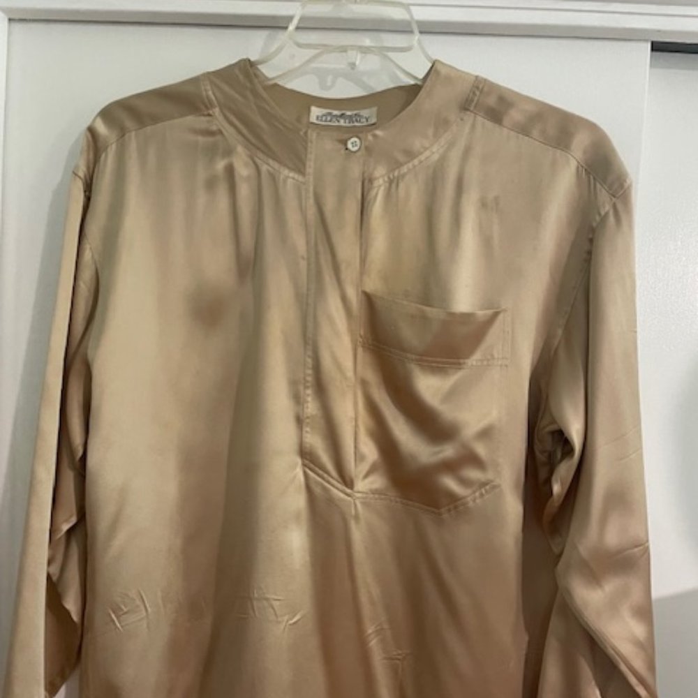 Tan Silk Blouse